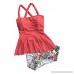 Joy&Bella Floral Printing Flabala High-Waisted Swimsuit Halter Bikini Set Padded Bathing Suit Plus Size Swimwear Tankini B07G2H524S